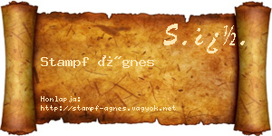 Stampf Ágnes névjegykártya